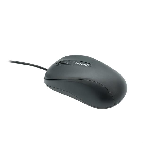 TERRA Mouse 1500 Corded USB black 3 Tasten, symmetrisch, mit Kabel, 1,80 m, afbeelding 2